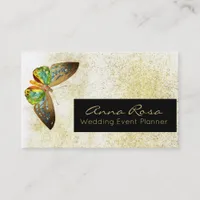 *~* Gold Glitter Gilded Watercolor Butterfly Business Card