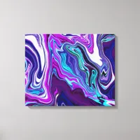 Purple, Blue and Teal Abstract Modern Art   Canvas Print