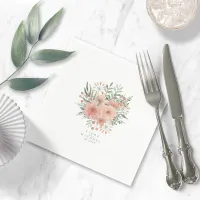 Watercolor Bouquet Wedding Blush ID654 Napkins