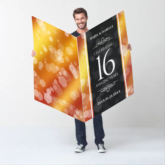 Giant 16th Golden Topaz Wedding Anniversary Card