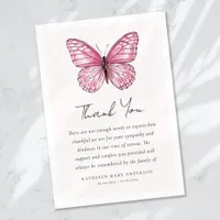 Butterfly Sympathy Funeral Thank You Card