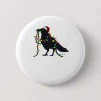 Christmas Crow Tis The Season Button