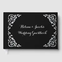 Elegant Formal Black & White Wedding Guestbook