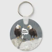 Funny Eagles and Seagull Basic Button Keychain