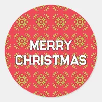 Geometric Christmas Pattern - Christmas  Classic Round Sticker