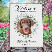 Pet Wedding Welcome Eucalyptus Dog Photo  Foam Board