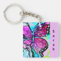 Violet Butterfly Personalized Acrylic Keychain