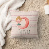 Blush Pink Ballerina Monogram O – Personalized Art Throw Pillow