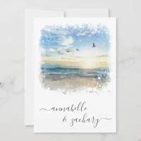 ** Sea Artistic RSVP - Beach Ocean QR AR7 Wedding Invitation