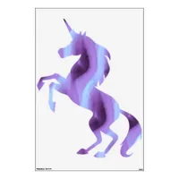 Playful Watercolor Pattern  Aqua Blue Unicorn  Wal Wall Decal