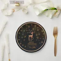 Luxury Deer & Merry Christmas Disposable Dinner  Paper Plates