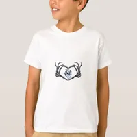 Skeleton Heart Hands Clean Graphic Mood T-Shirt