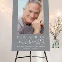 Forever in Our Hearts Photo Funeral Welcome Sign