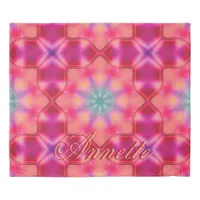 Monogram Name Colorful Blue Star Pattern | Duvet Cover