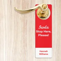 Santa Stop Here Please Do Not Disturb Reversible Door Hanger