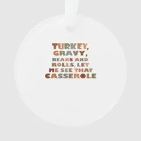 Turkey Rolls Casserole, Thanksgiving Retro Funny F Ornament