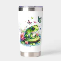 Adorable Toad and Butterflies Personalized Insulated Tumbler