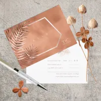 Lush Palm Leaf Wedding Terra Cotta ID956 RSVP Card