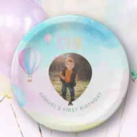 Sweet pastel onederland watercolor 1st Birthday Paper Plates