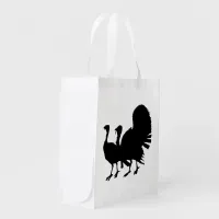 Silhouette of Turkeys Grocery Bag