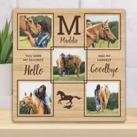 Rustic Pet Horse Personalized Memorial 5 Photo Plaque