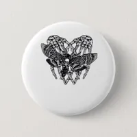 Deathshead Moth Classic - Skeleton Hand Heart Button