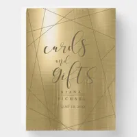 Metallic Geometric Cards & Gifts Gold ID648 Wooden Box Sign