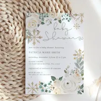 Christmas Snowflake Gender neutral Baby Shower Invitation