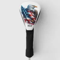 *~* American Flag .. Initials USA Bald Eagle AP16 Golf Head Cover