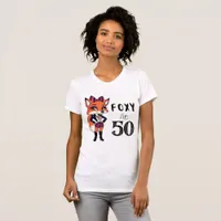 50th Birthday Party Foxy At 50 Scottish Fox White T-Shirt