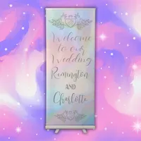 Welcome Wedding Peach Mother-of-Colorful hues  Retractable Banner