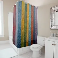 Colorful Icy Plant-Like Feathering Shower Curtain