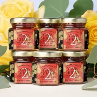 Elegant 2nd Garnet Wedding Anniversary Honey Jar Favors