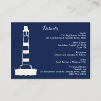 Elegant Nautical Wedding-Navy Blue, Details Enclosure Card