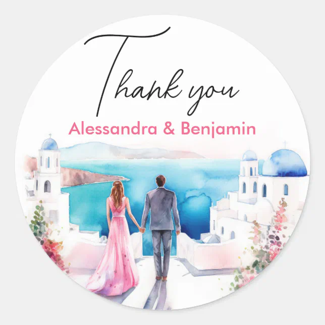 Wedding Moments Watercolor for Gifts Classic Round Sticker