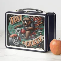 Bear's Wild Motorcycle Ride Metal Lunch Box