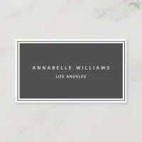 Minimalist Elegant Boutique Charcoal White Business Card