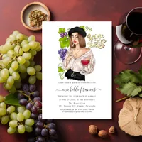 French Girl Wine Tasting Bridal Shower Invitation