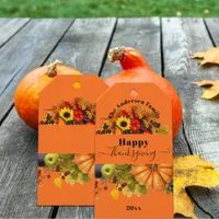 Fall Fruits Flowers And Foliage Happy Thanksgiving Gift Tags