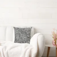 Black & White Decorative Flower Fabric Pillow