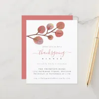 Budget Artsy Autumn Leaves Thanksgiving Invitation