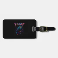 F Caw F Funny Bird Crow Raven Pun Joke Saying Luggage Tag