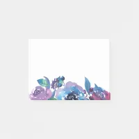 Watercolor Purple and Blue Floral Bouquet Post-it Notes