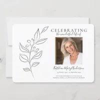 Elegant Botanical Photo Funeral Invitation