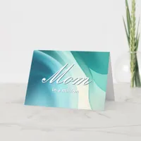 Mom In A Million Aqua Custom Mother's Day Greeting Holiday Card