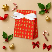 Bold Red Gold Christmas Tree Favor Boxes
