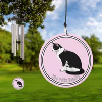 Black and White Tuxedo Cat Design Personalized Wind Chime