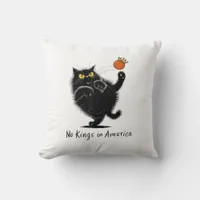 Cat No Kings In America We The People Political Throw Pillow