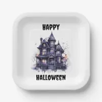 Spooky House Happy Halloween Party  Paper Plates