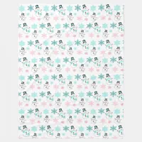 Snowmen and Snowflakes Christmas Holiday Fleece Blanket